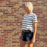 Striped Boxy Short Sleeve Top
