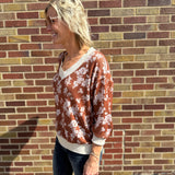 Floral Jacquard Knit Top