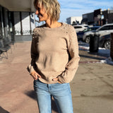 Pearled Crew Neck Sweater