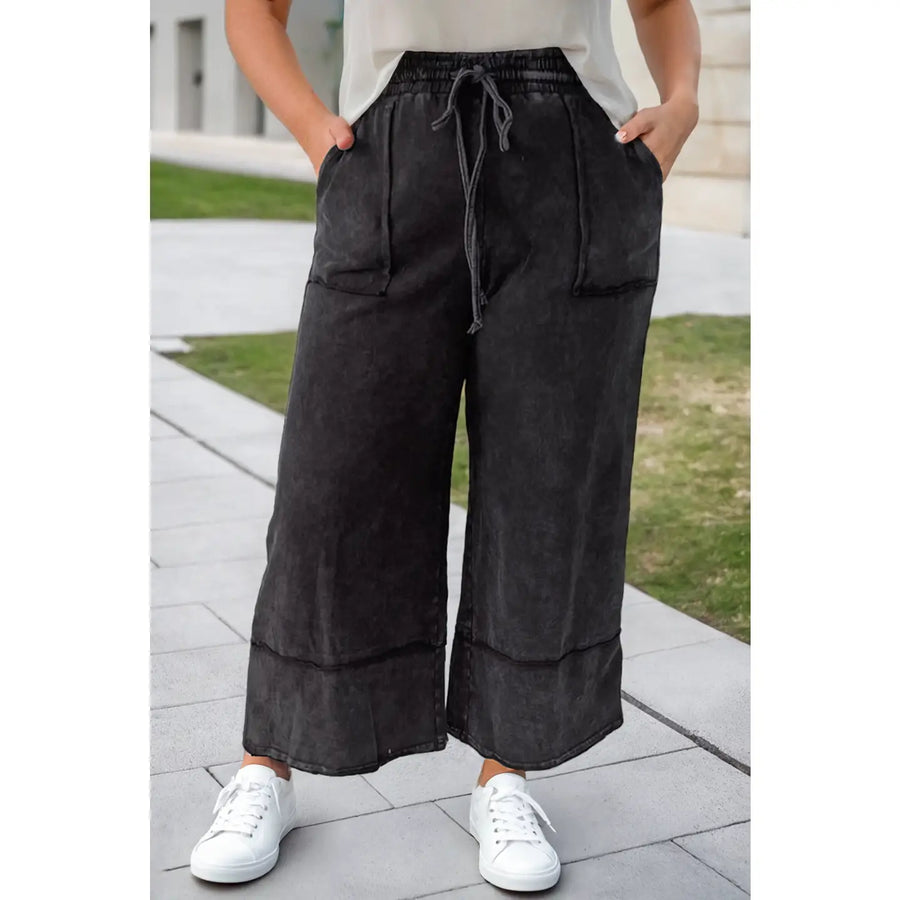 Plus Mineral Wash Cropped Pants