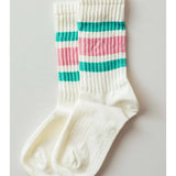 Varsity Stripe Ribbed Crew Socks