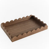 Wooden Scalloped Tray 9x13"