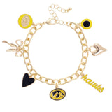 Iowa Hawkeye Charm Bracelet