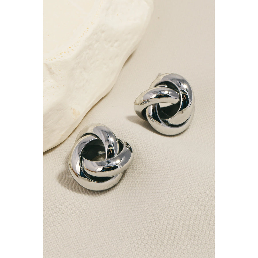 Metallic Knot Stud Earring