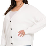Plus Button Front Cardigan