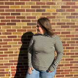 Plus Striped Turtle Neck