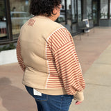 Plus Oversized Striped Casual Knit Top