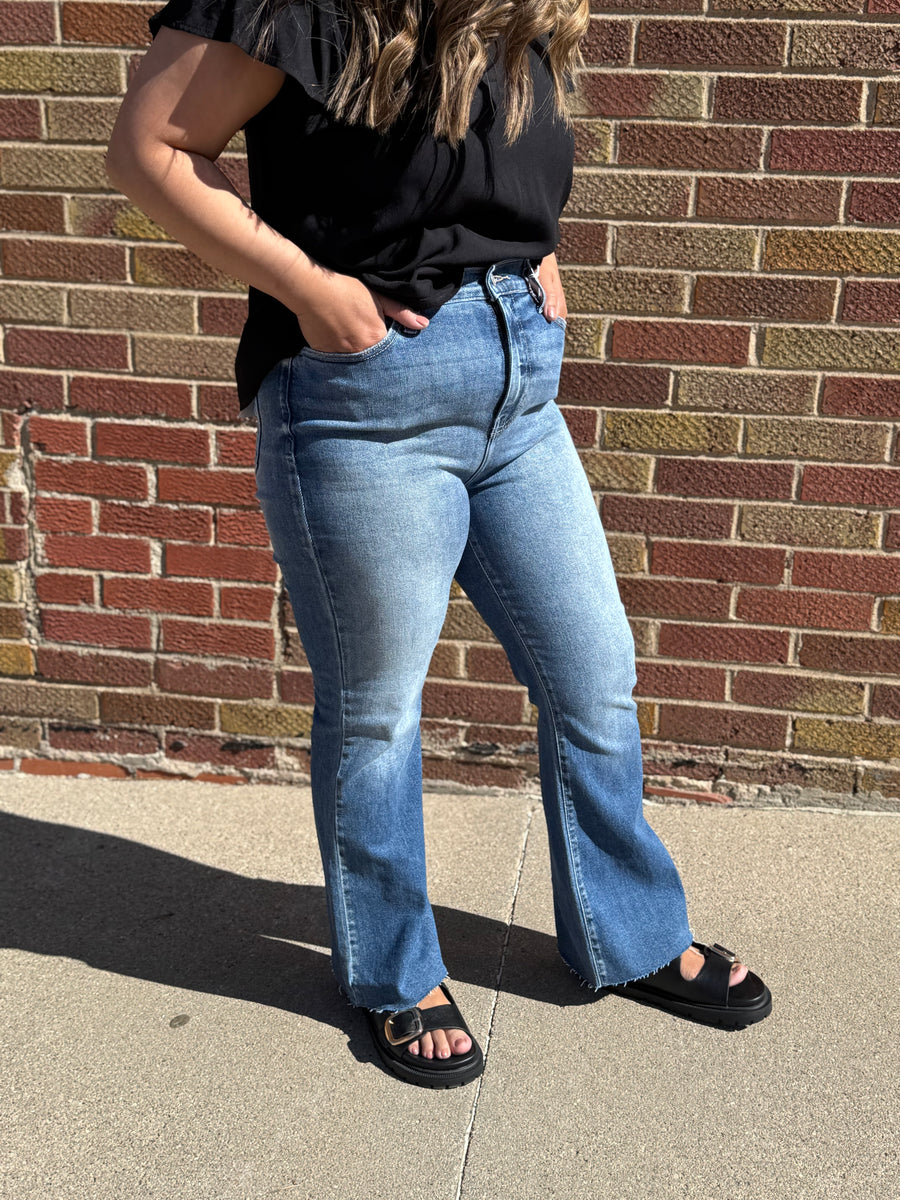High Rise Crop Flare Cello Jeans