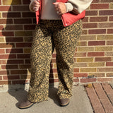 Plus Leopard Denim Pants