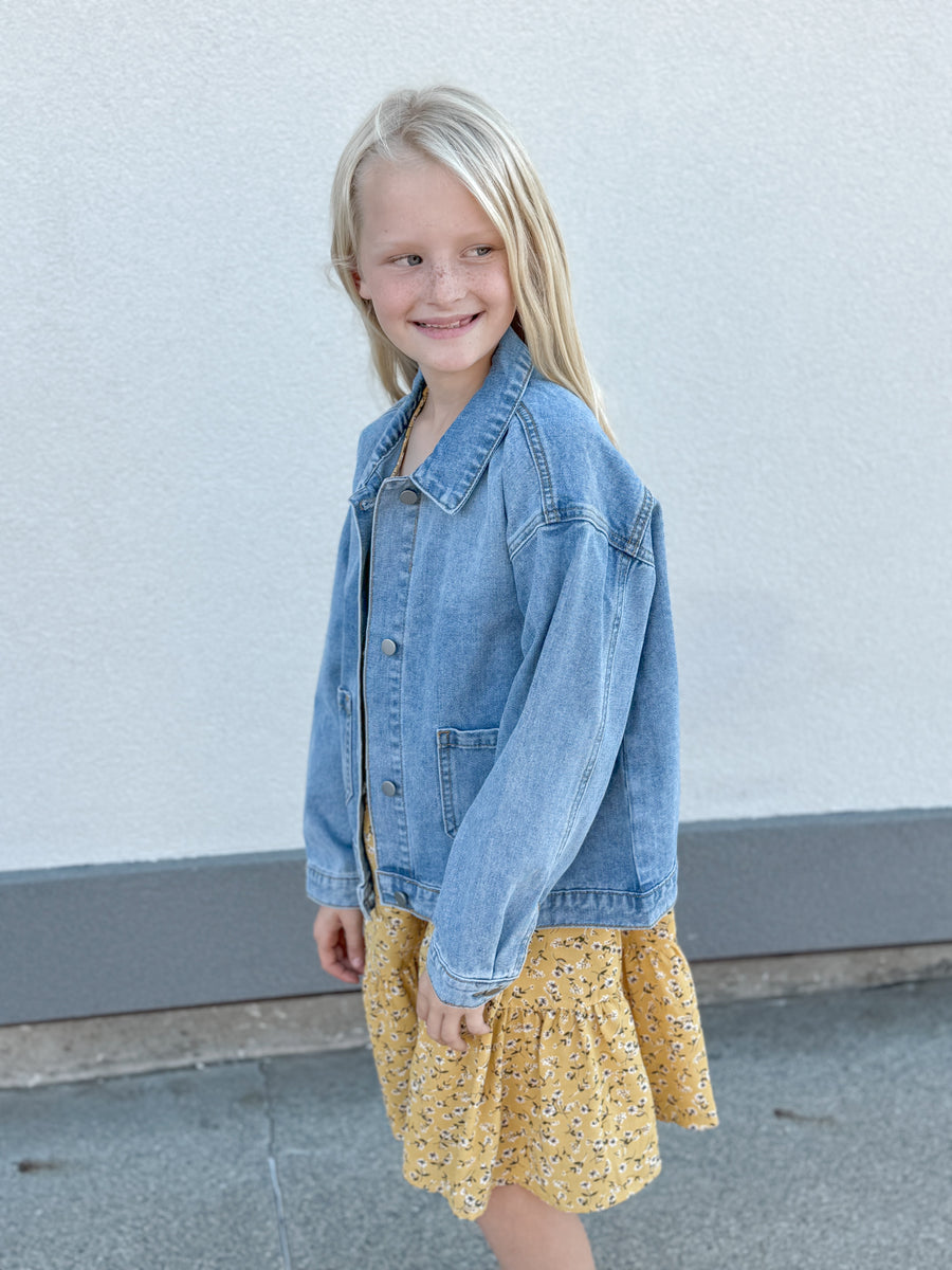 Girls Patch Pocket Denim Jacket