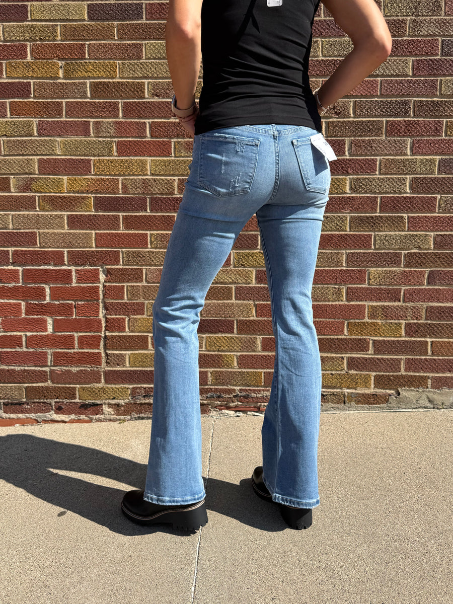 Vervet Just Fine High Rise Flare Jeans