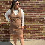 Snow Wash Corduroy Pinafore Overall Dress