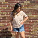 Zoie V-Neck Short Sleeve Top