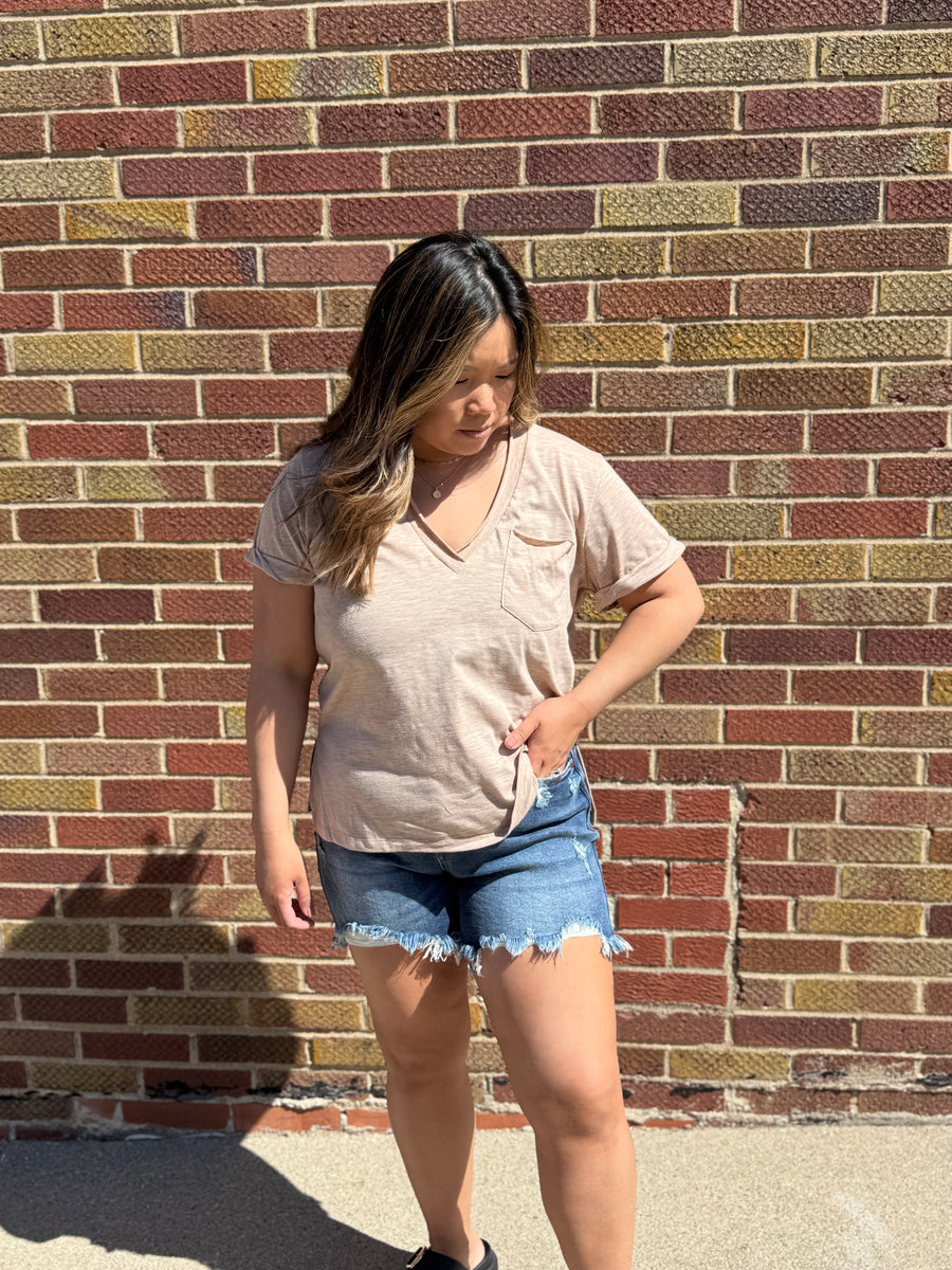 Zoie V-Neck Short Sleeve Top