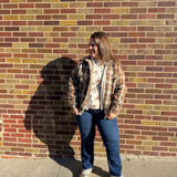 Zip Up Plaid Hoodie Shacket