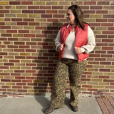 Plus Leopard Denim Pants
