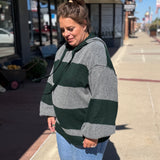 Striped Oversize Hoodie Sweater