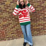 Christmas Theme Stripe Knit Top
