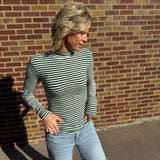 Striped Turtle Neck