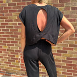 Viscose Cropped Wide Leg Pant