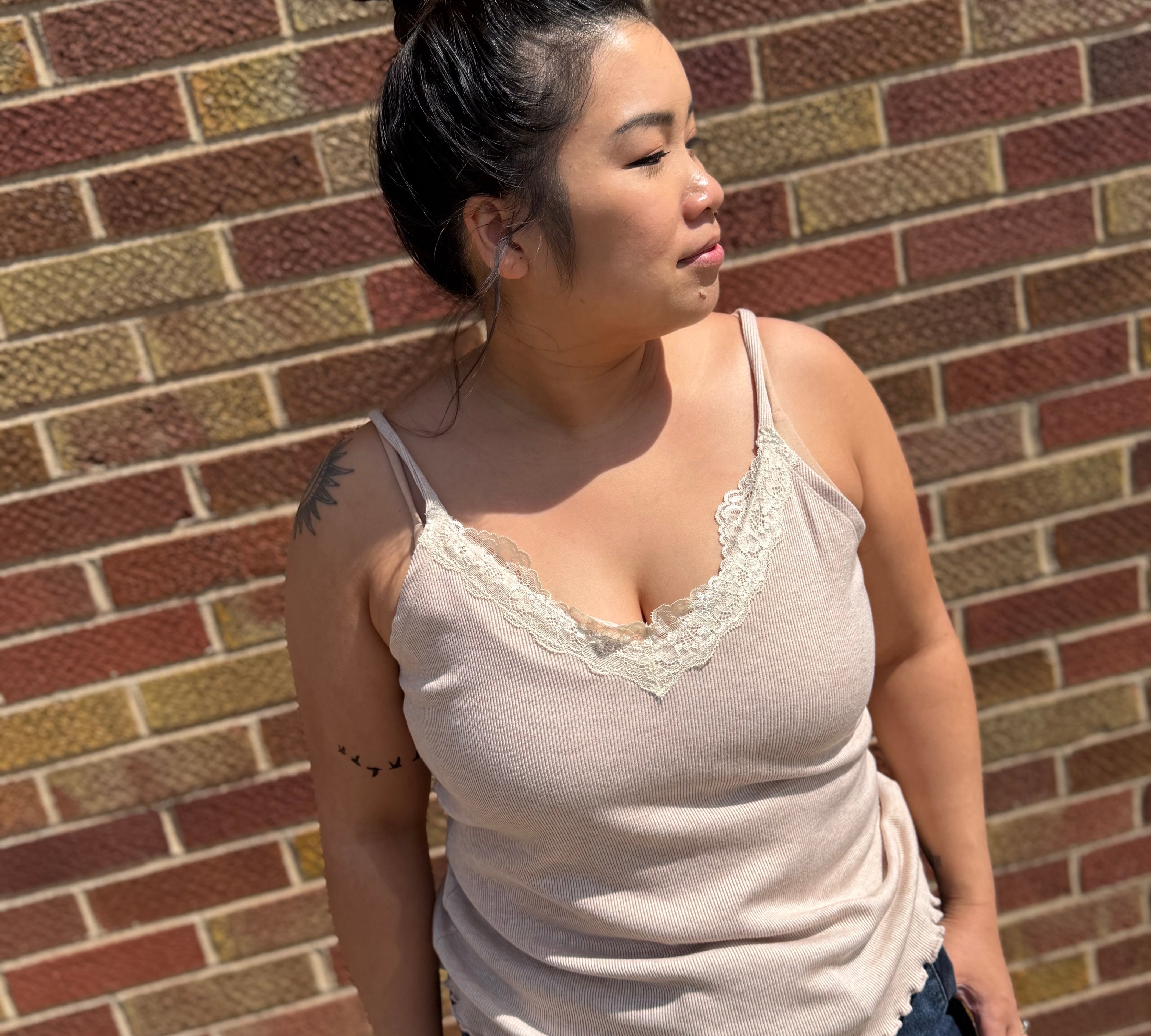 V Neck Lace Tank Top