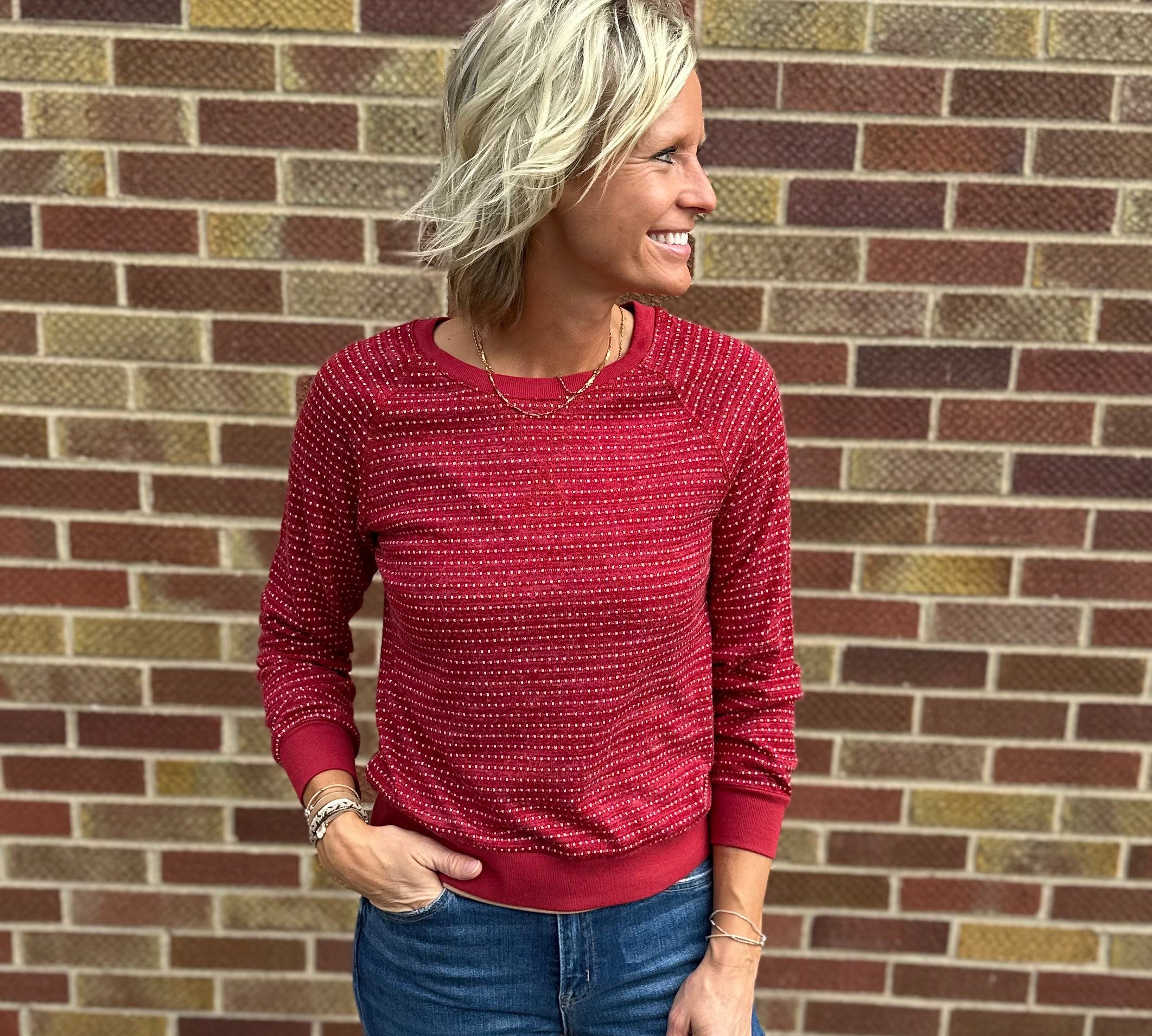 Raglan Sleeve Crewneck Sweatshirt
