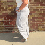 Plus Relaxed Stripe Barrel Pants w/Pockets
