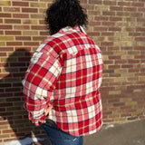 Plus Oversize Checkered Casual Shacket