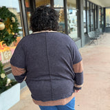 Plus Loose Fit Button Down Cardigan