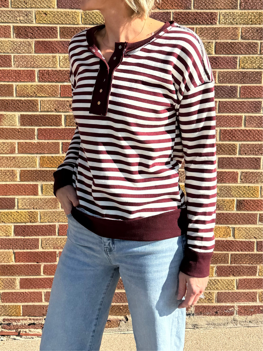 Stripe French Terry Pullover