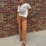 Relaxed Stripe Barrel Pants w/Pockets