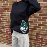 Oversized Wolves & Face Crewneck