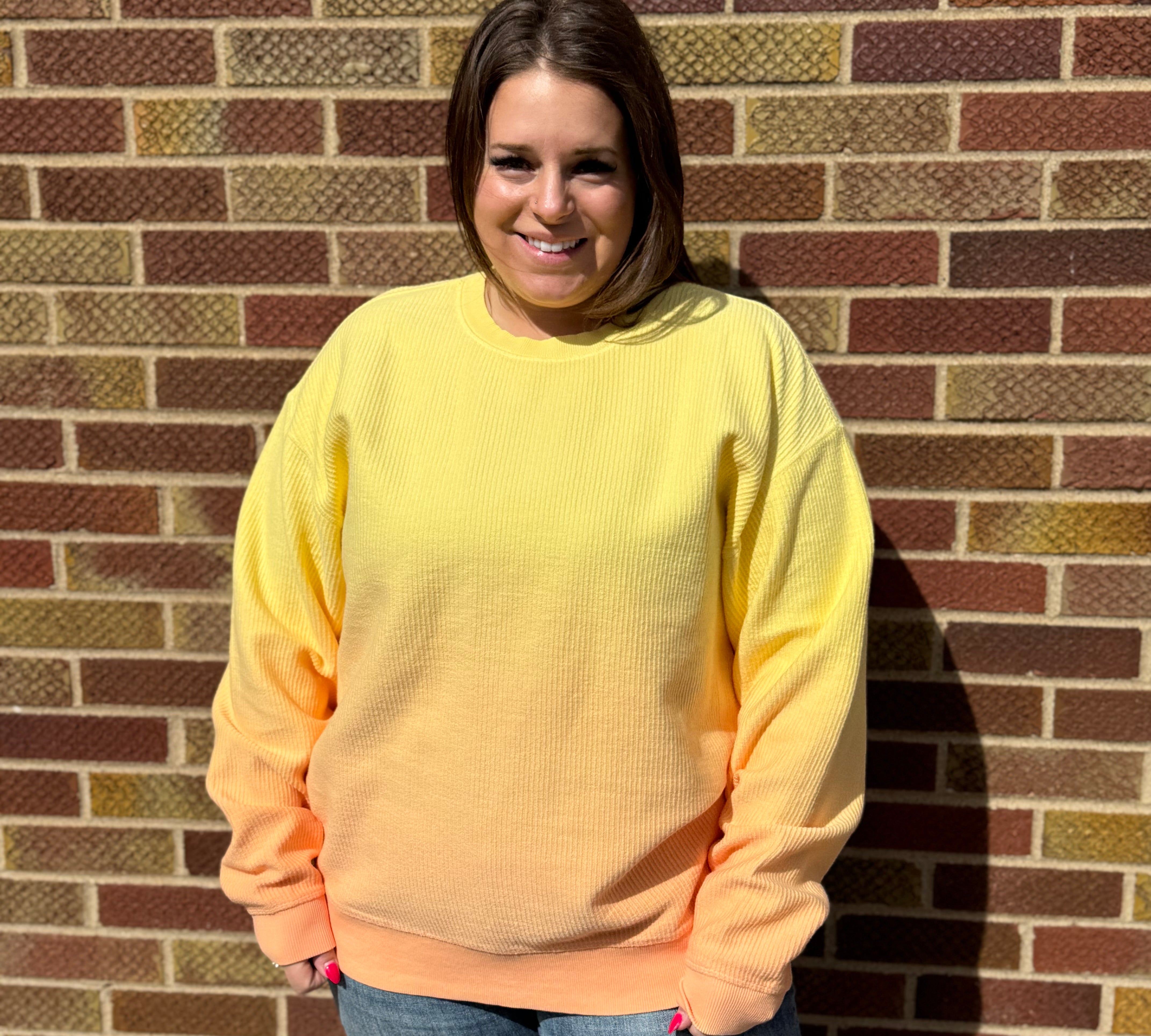 Ombre Luxe Corded Crew