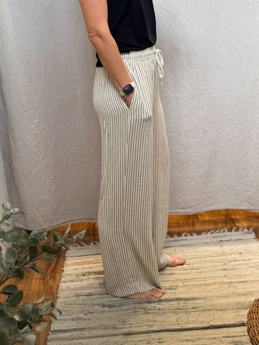 Striped Pants w/Drawstring