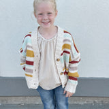 Girls Multi Stripe Knit Cropped Cardi