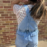 Side Tie Short Overalls