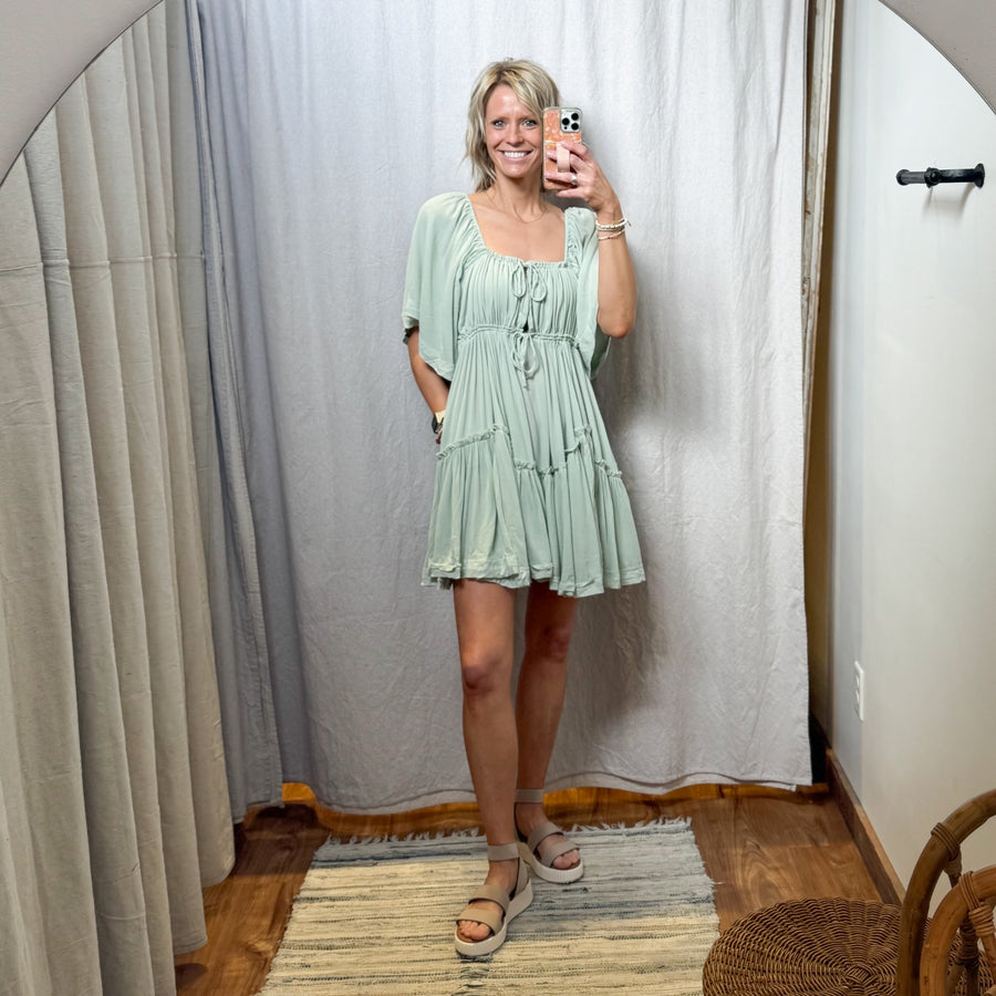 Wrinkle Gauze Butterfly Dress