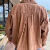 Camel Mineral Wash Twill Oversize Jacket