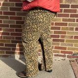 Plus Leopard Denim Pants