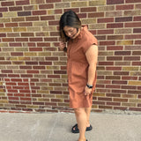 Collared Brick Mini Dress