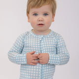 Kids Gingham In Cottage Blue Pajama
