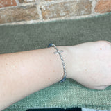Stretchy Crystal Side Cross Bracelet