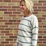 Crew Neck Striped Sweater Pullover