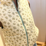 Floral Zip-Up Puffer Vest