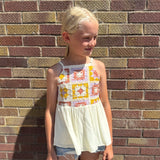 Girls Crochet Paneled Babydoll Tank