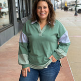 Color Block & Stripe Knit Top