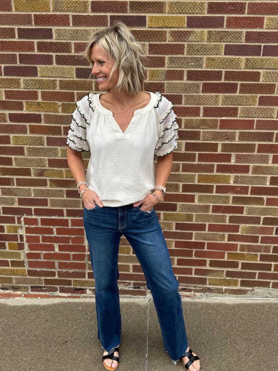 Auburn High Rise Slim Wide Vervet Jeans