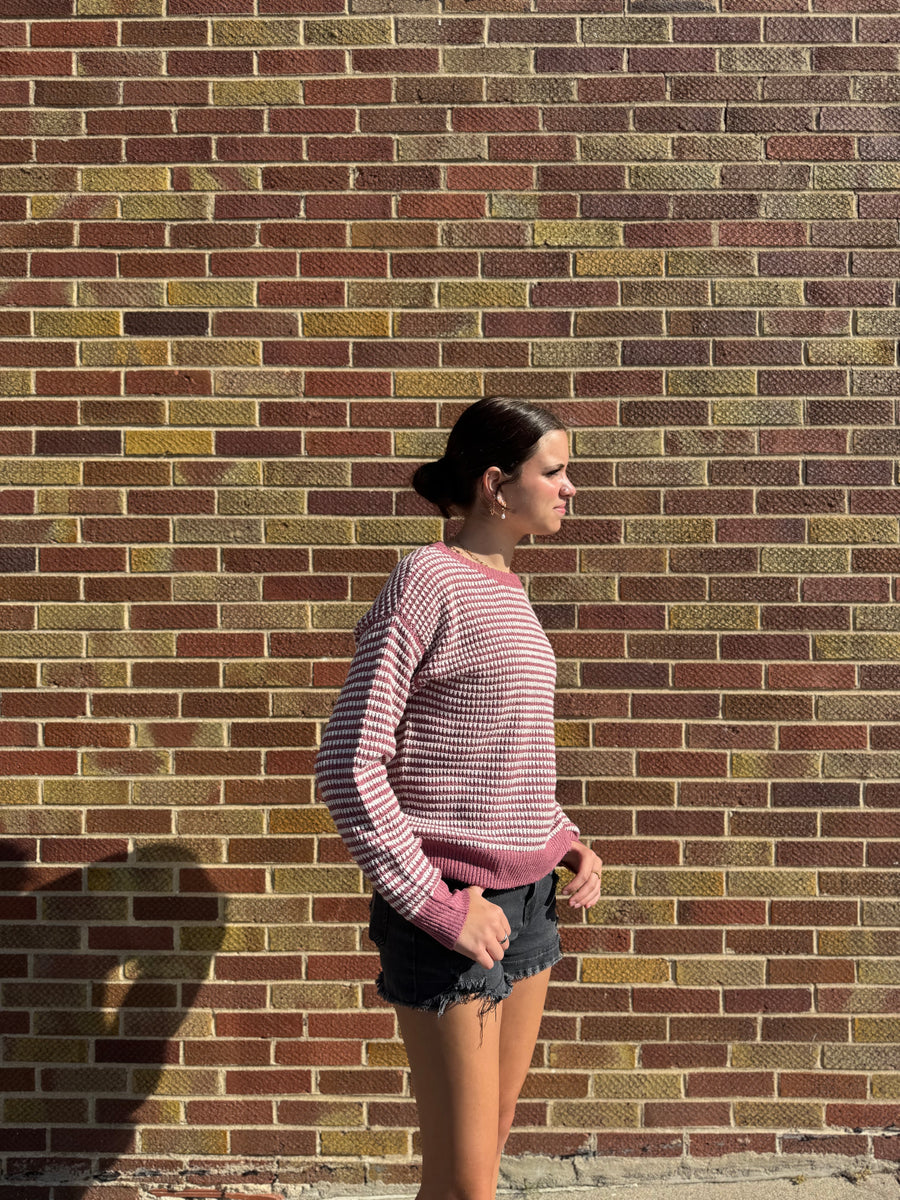 Waffle Crewneck Pullover