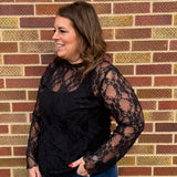 Plus Mesh Floral Print Top