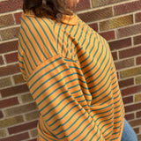 Oversized French Terry Striped Pullover